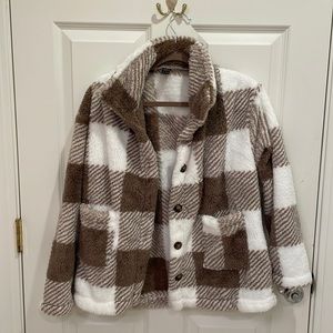 NWOT Shein Sherpa Flannel Jacket